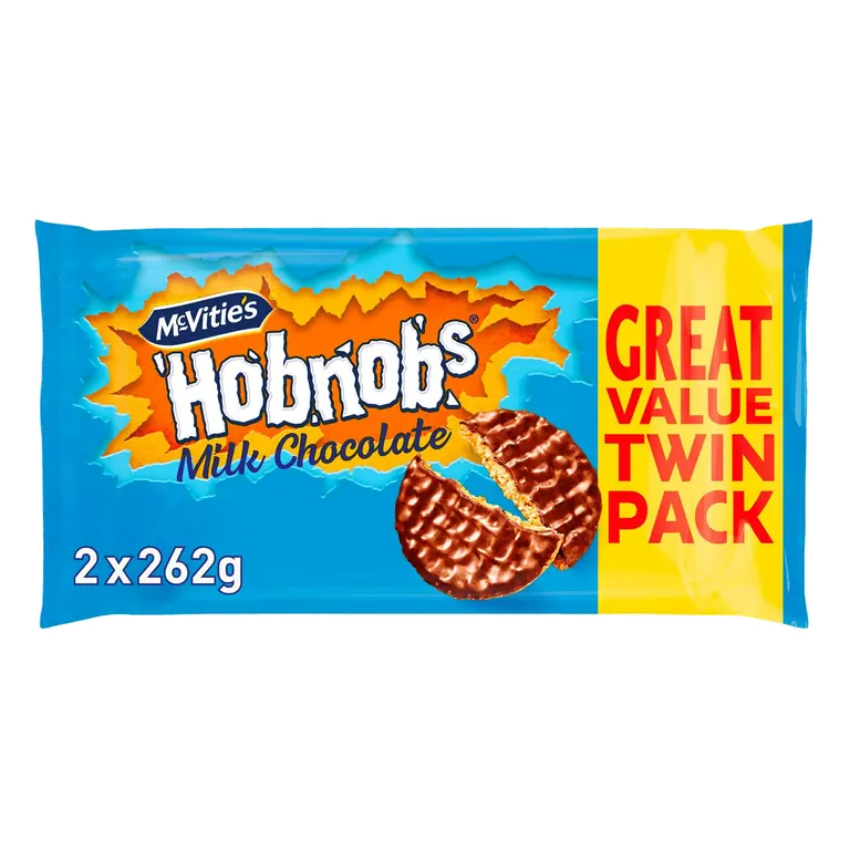 McVitie's Hobnobs The Oaty One 2 x 262g Milk Chocolate Twin Pack Biscuits