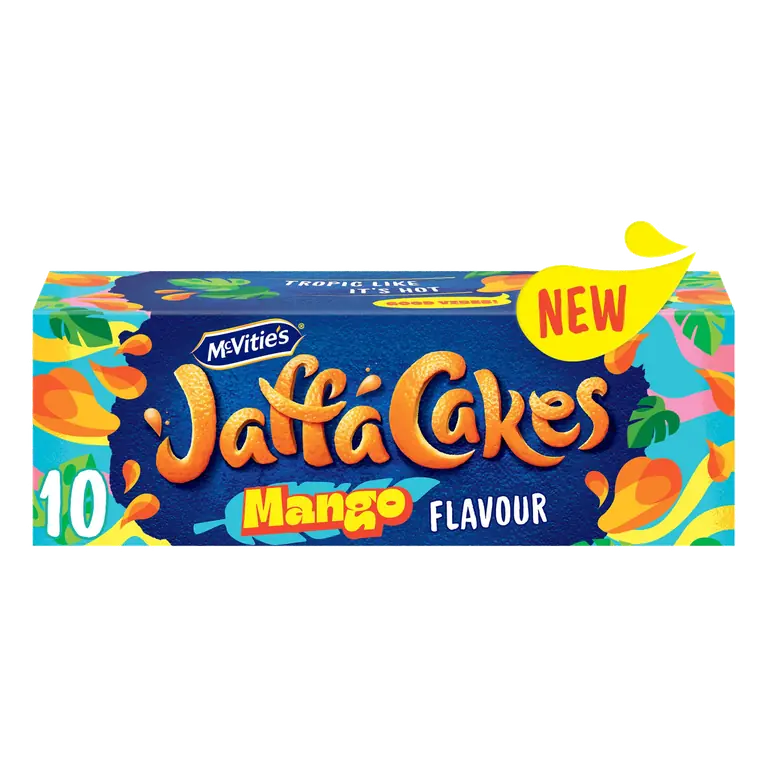 McVitie's Jaffa Cakes Original Chocolate Biscuits Mango Flavour 10 Cakes, 110g