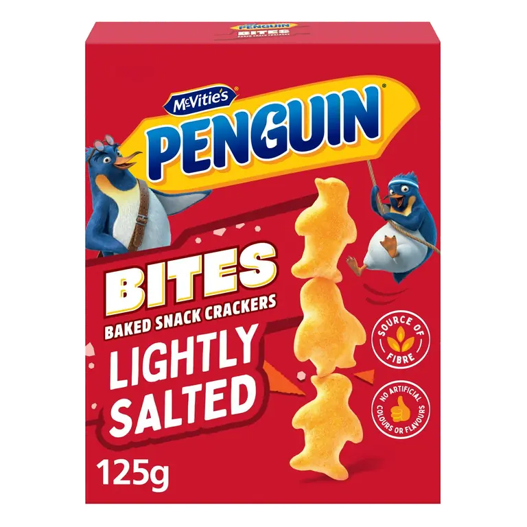 Penguin 125g Lightly Salted Flavour Bites Baked Snack Crackers