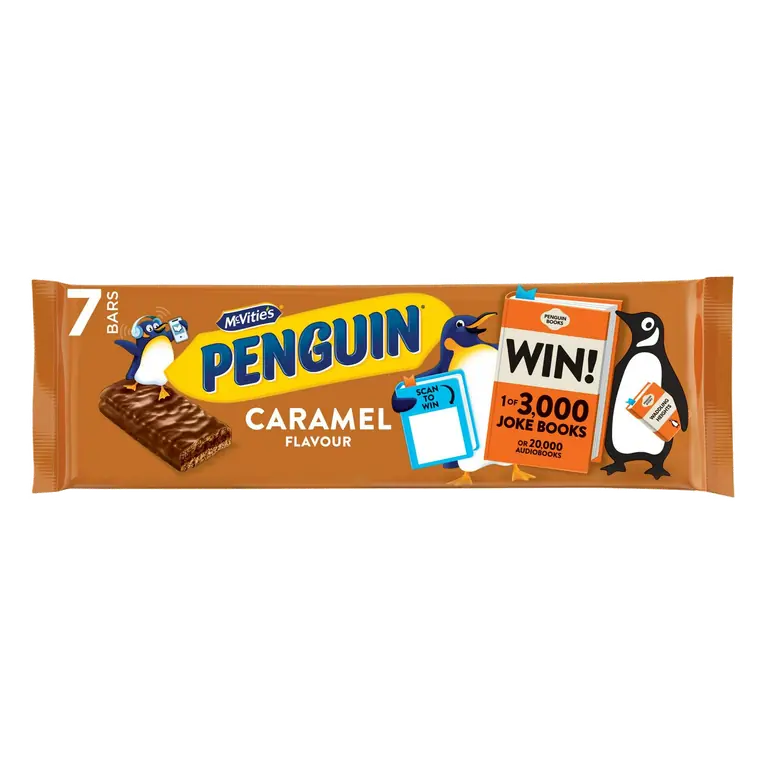 Penguin Caramel Flavour Bars 7 x 24.6g
