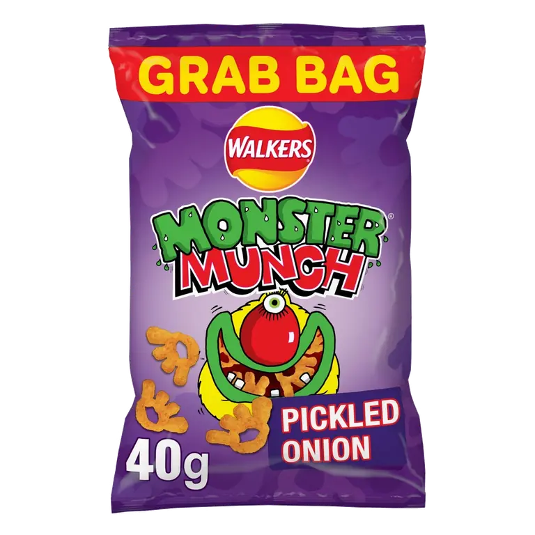Walkers Monster Munch Pickled Onion Snacks Crisps 40g