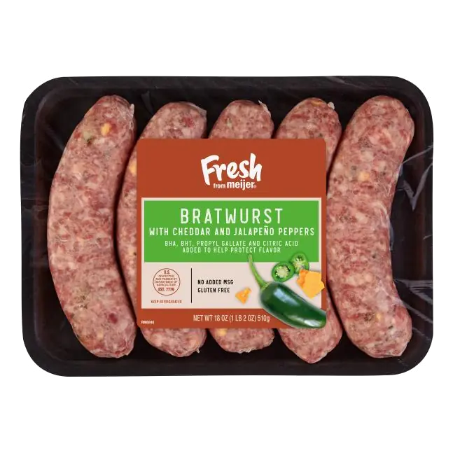 Bratwurst with Cheddar & Jalapeno Peppers