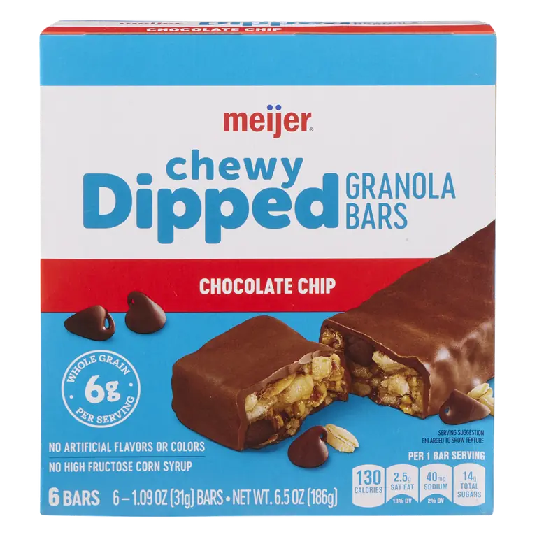 Chocolate Chip Dipped Chewy Granola Bars