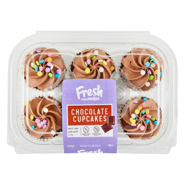 Chocolate Cupcakes with Colorful Round-Shaped Sprinkles
