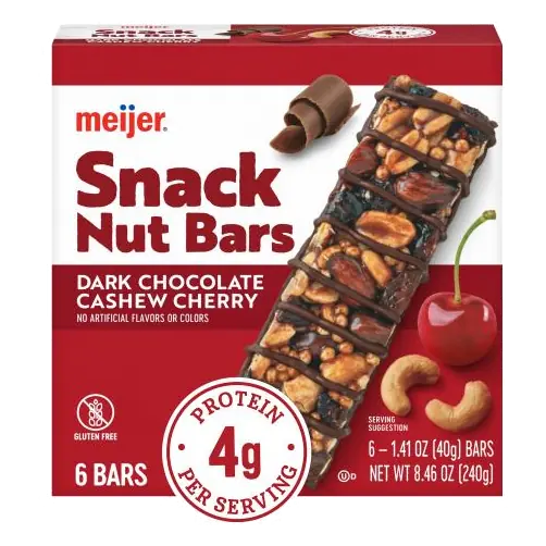 Dark Chocolate Cashew Cherry Snack Nut Bars