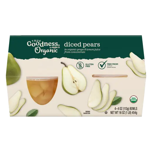 Diced Pears in Organic Pear Juice