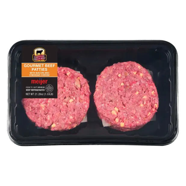 Gourmet Beef Patties with Bacon and Cheddar Cheese