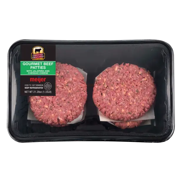 Gourmet Beef Patties with Jalapeno and Cheddar Cheese