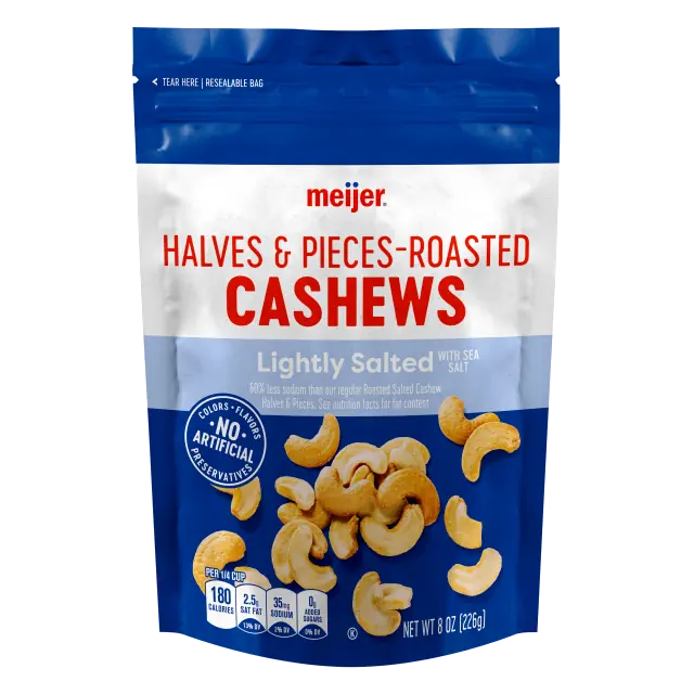 Lightly Salted Roasted Cashews Halves & Pieces with Sea Salt