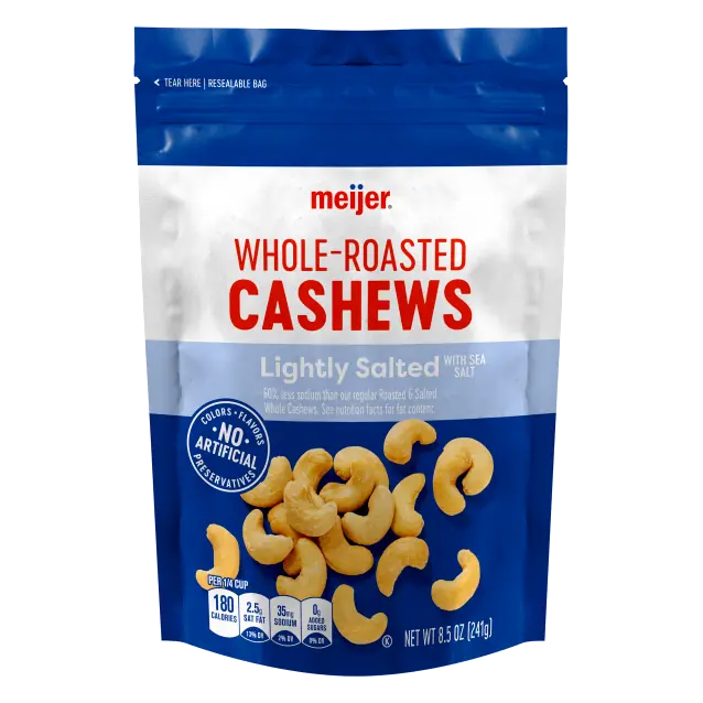 Lightly Salted Roasted Whole Cashews with Sea Salt