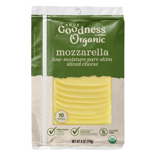Mozzarella Organic Low-Moisture Part-Skim Sliced Cheese