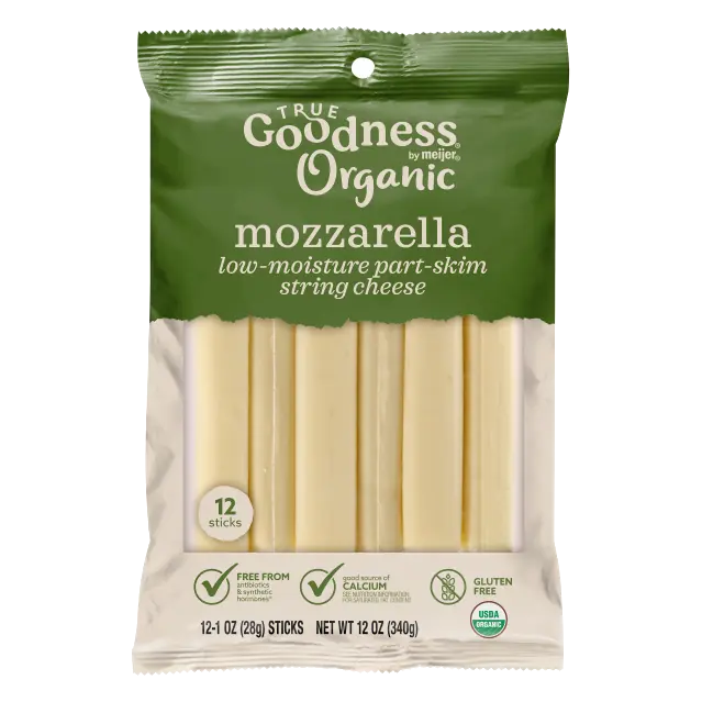 Mozzarella Organic Low-Moisture Part-Skim String Cheese