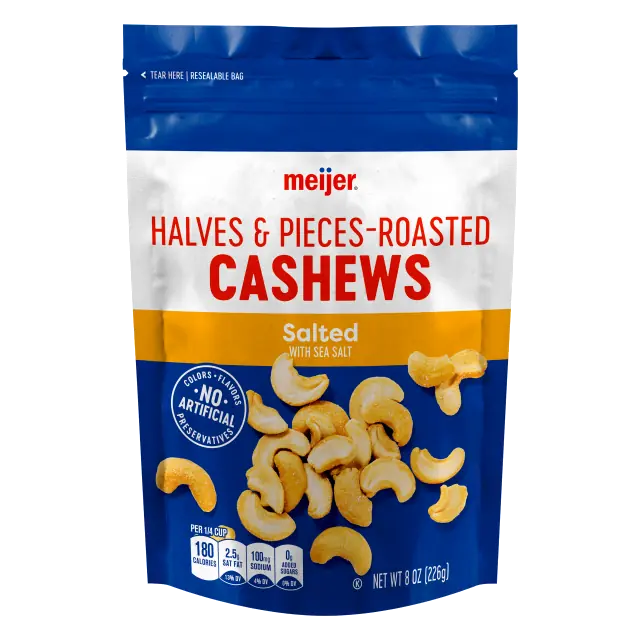 Salted Roasted Cashews Halves & Pieces with Sea Salt
