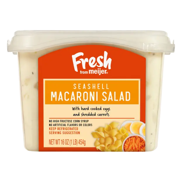 Seashell Macaroni Salad with Hard Cooked Eggs and Shredded Carrots