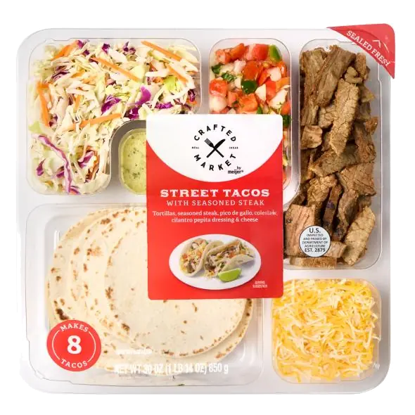 Street Tacos with Seasoned Beef Includes Seasoned Cooked Beef