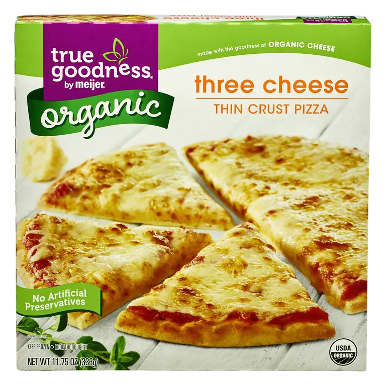 Three Cheese Organic Thin Crust Pizza