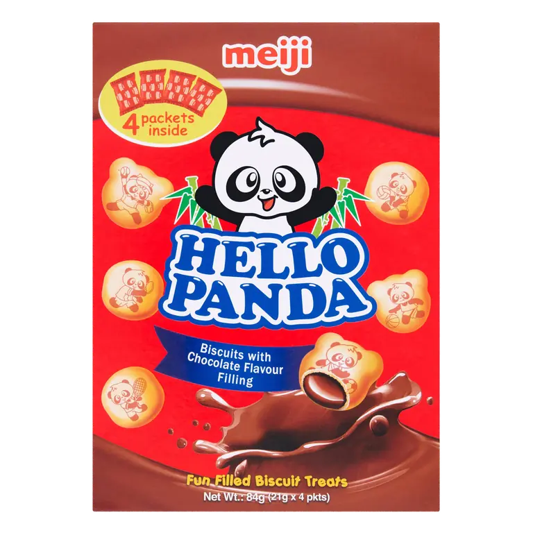 Meiji Hello Panda Biscuits with Chocolate Flavour Filling 4 x 21g (84g)