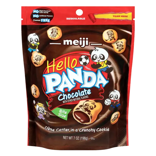 Hello Panda Bite Size Crunchy Shell Cookies with Chocolate Creme