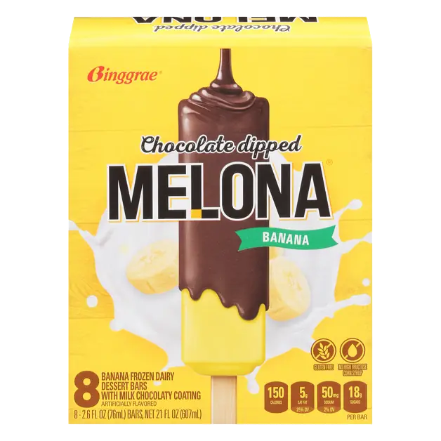 Chocolate Dipped Banana Frozen Dairy Dessert Bars - 8 ct