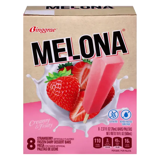 Strawberry Frozen Dairy Dessert Bars - 8 ct