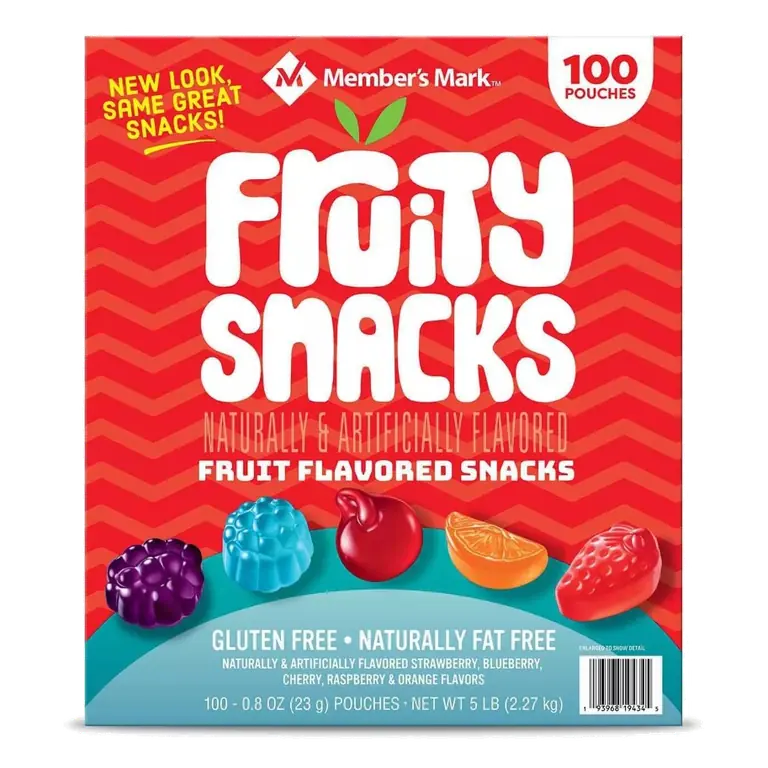 Strawberry, Blueberry, Cherry, Raspberry & Orange Fruit Flavored Fruity Snacks