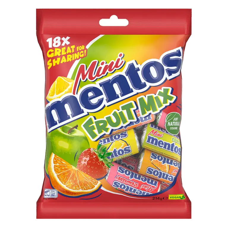Mentos 18 Mini Fruit Mix 214g