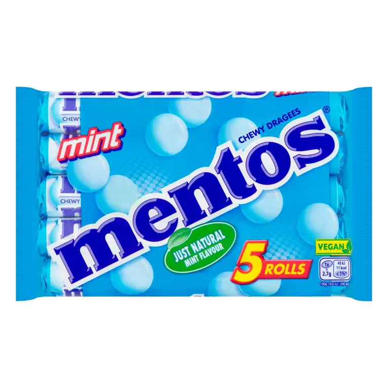 Chewy Dragees Mint Rolls 5x38g