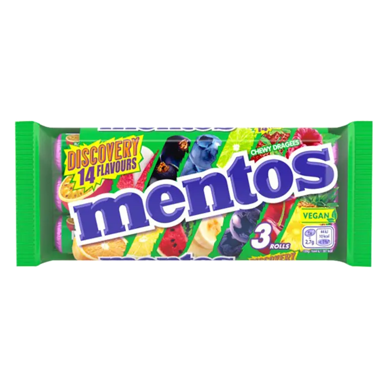 Mentos Chewy Dragees Rolls 3 x 37.5g