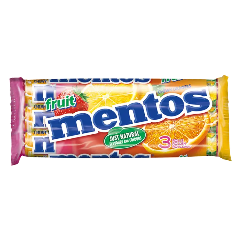 Mentos Fruit Chewy Dragees 3 x 38g
