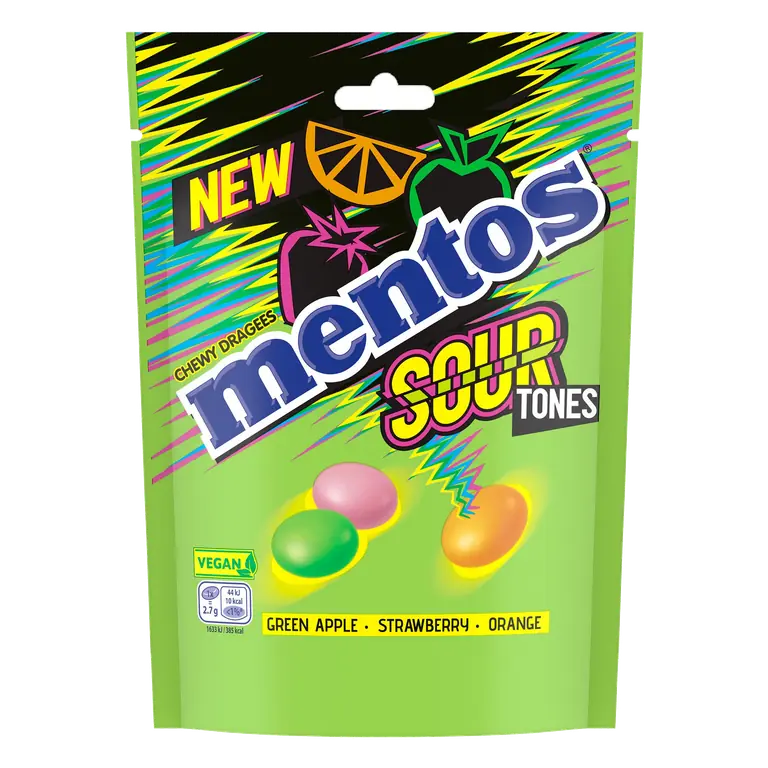 Mentos Sour Tones Chewy Dragees 150g