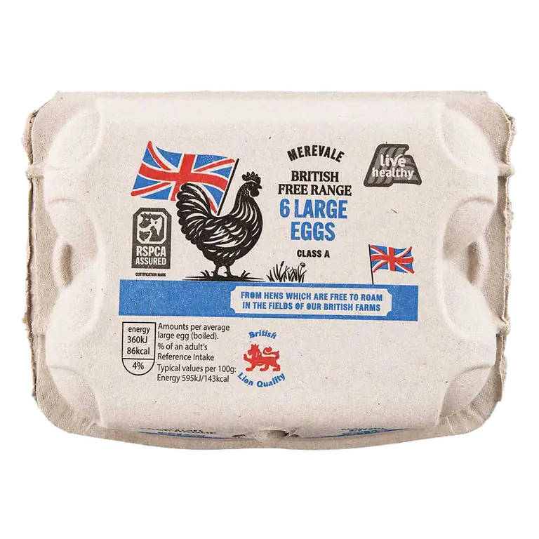 British Large Free Range Eggs 6 Pack