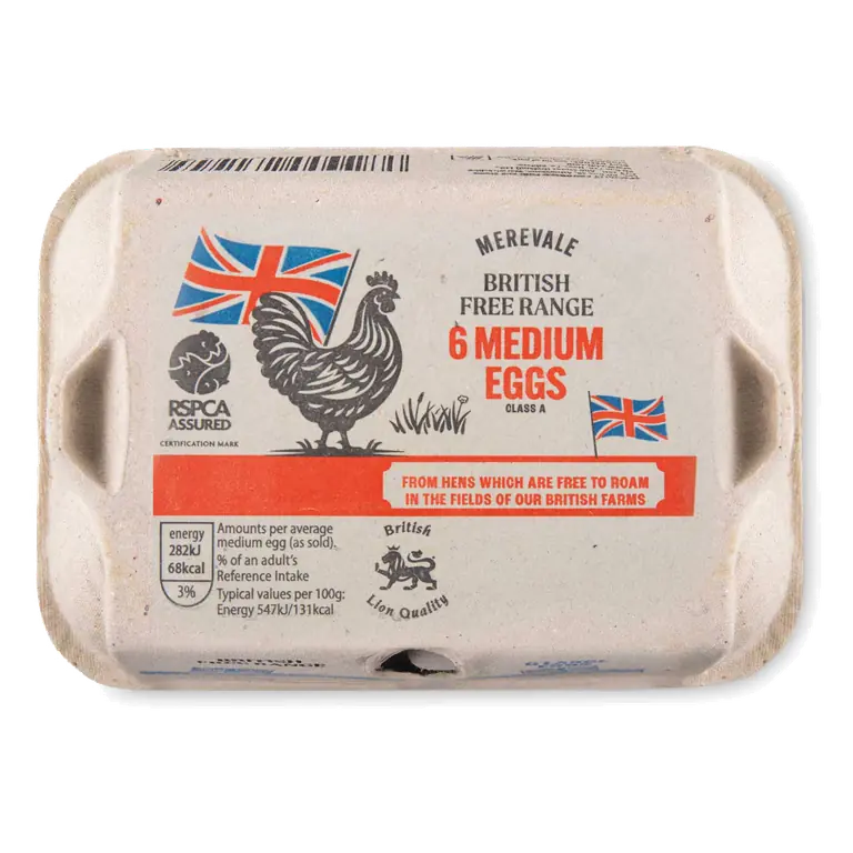 British Medium Free Range Eggs 6 Pack