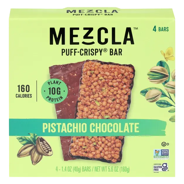 Puff-Crispy Pistachio Chocolate Bars - 4 ct