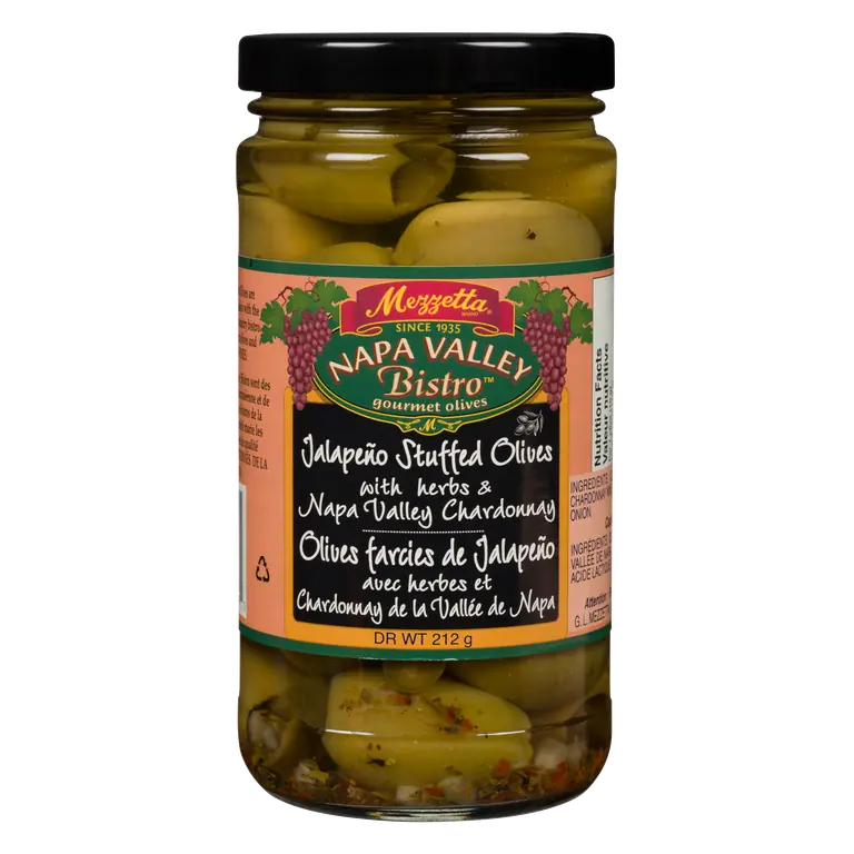 Jalapeno Stuffed Olives Herbs & Chardonnay 212 g