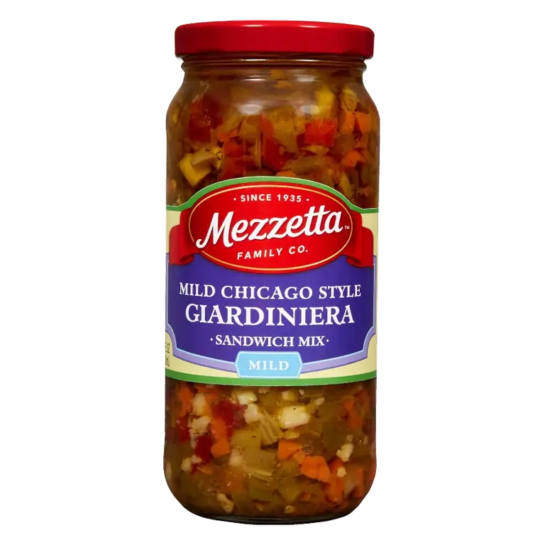Mezzetta Chicago-Style Mild Giardiniera Italian Sandwich Mix, 16oz: Certified Gluten-Free, Dairy-Free, No Added Sugar