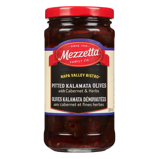 Pitted Greek Kalamata Olives Marinated With Herbs & Cabernet 250 ml