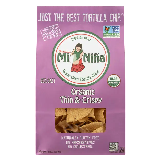 Organic Gluten Free Thin & Crispy White Corn Tortilla Chips