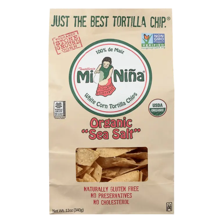 "Sea Salt" Organic White Corn Tortilla Chips, "Sea Salt"