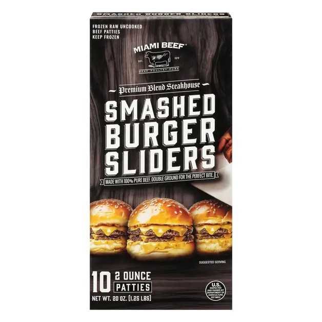 Premium Blend Steakhouse Smashed Burger Sliders - 10 ct Frozen
