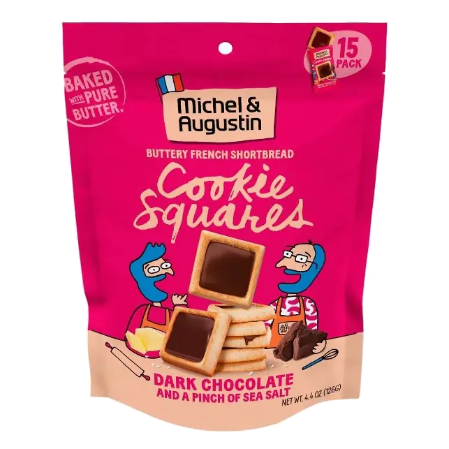 Dark Chocolate and a Pinch of Sea Salt Shortbread Cookie Squares
