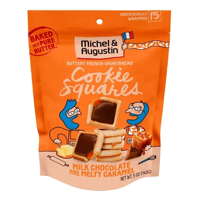 Milk Chocolate and Melty Caramel Shortbread Cookie Squares