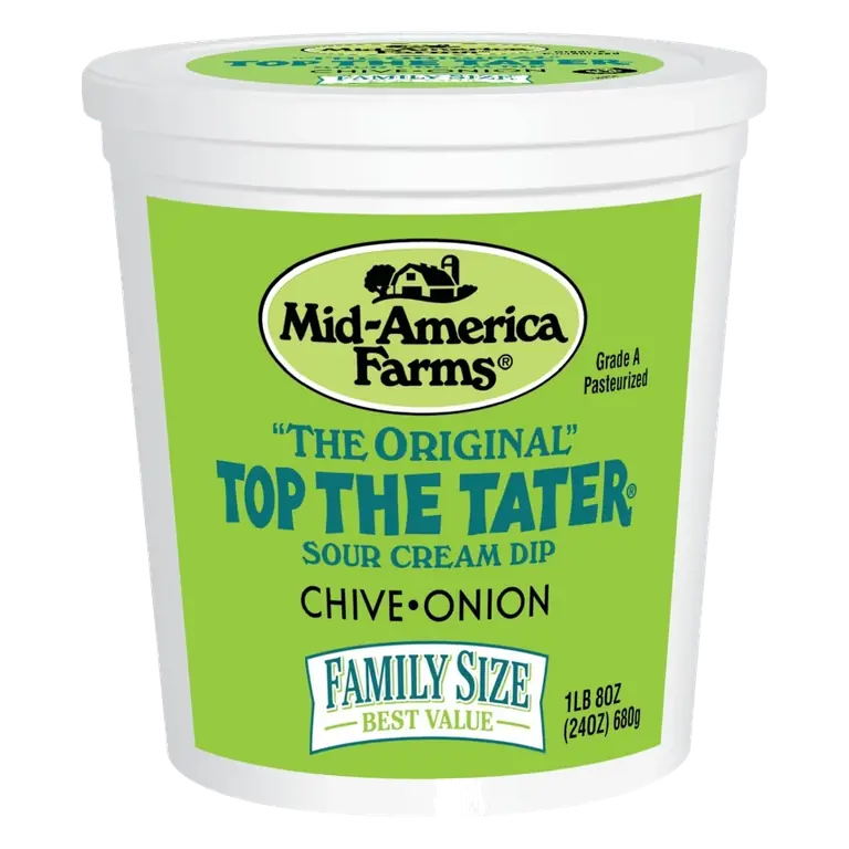 Mid-America Farms Size Top The Tater Chive Onion Sour Cream Dip, 24oz: Low Fat, Cow Milk