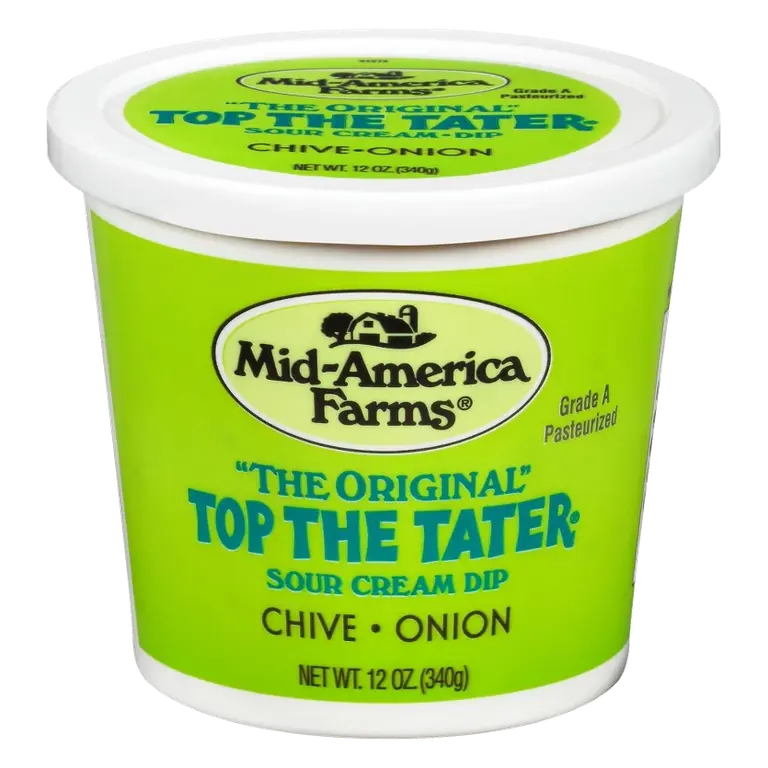 Mid-America Farms Top The Tater Chive Onion Sour Cream, 12oz: Low Fat, Cow Milk