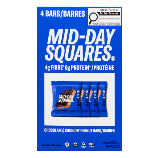 Mid-Day Squares Chocolate Square Crunchy Peanut 4 x 33 g