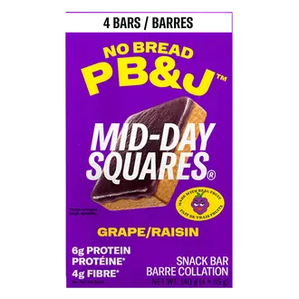 Snack Bars No Bread PB&J Grape 4 x 35 g