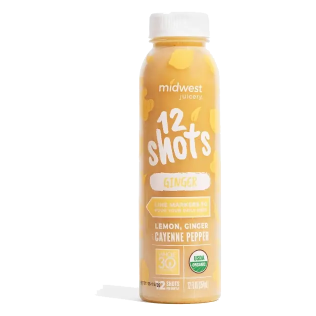 Midwest Juicery 12 Shots Organic Ginger Wellness Shots, 12 fl oz