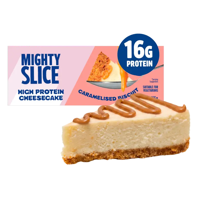Mighty Slice Caramelised Biscuit High Protein Cheesecake Slice 115g