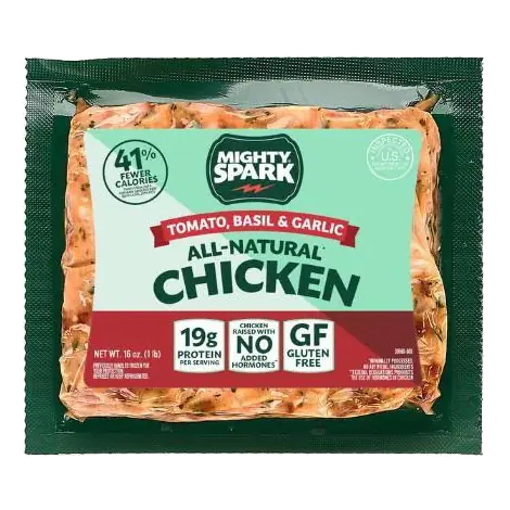 Mighty Spark Tomato Basil & Garlic Ground Chicken, 16oz