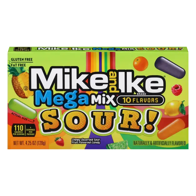 Mega Mix Sour Chewy Candy Movie Theater Box