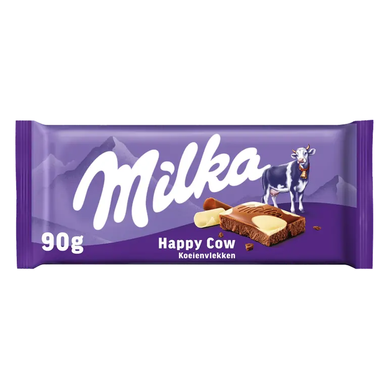 Milka Happy Cow Milk & White Chocolate Bar 90g